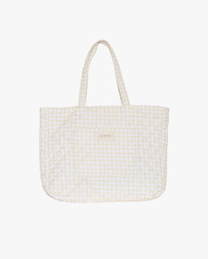 Shay Quilted Tote Bag - Yellow Check
