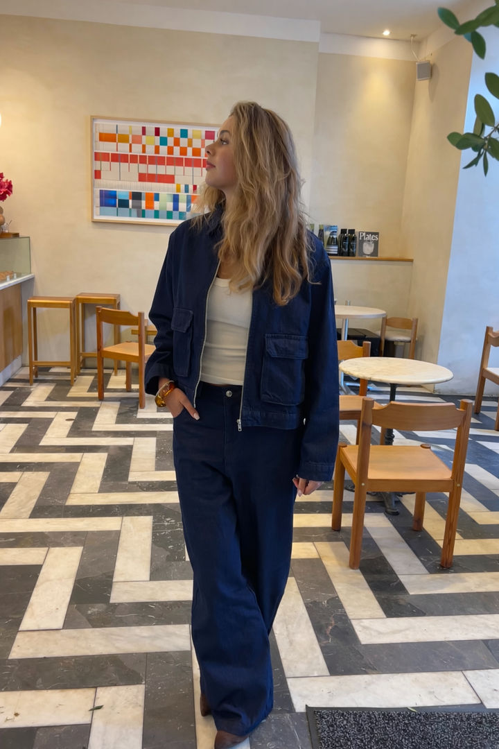 Alberte Workwear spijkerjas - Donkerblauw
