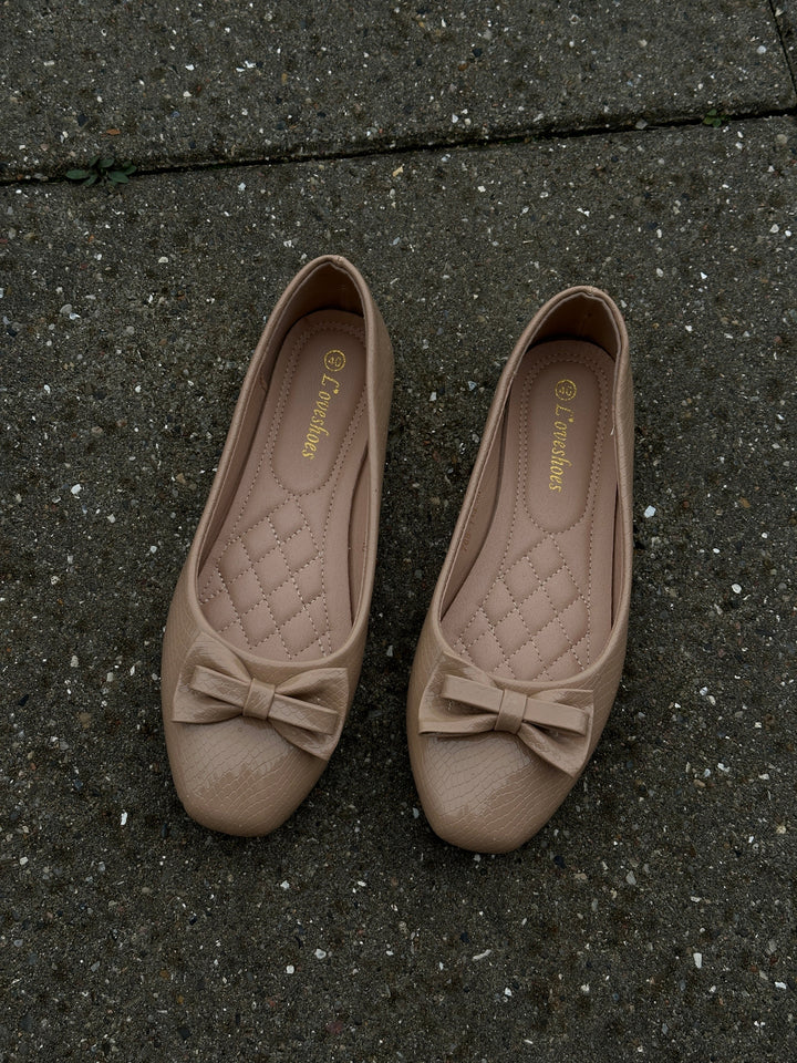 Rosie Bow Ballerina - Taupe
