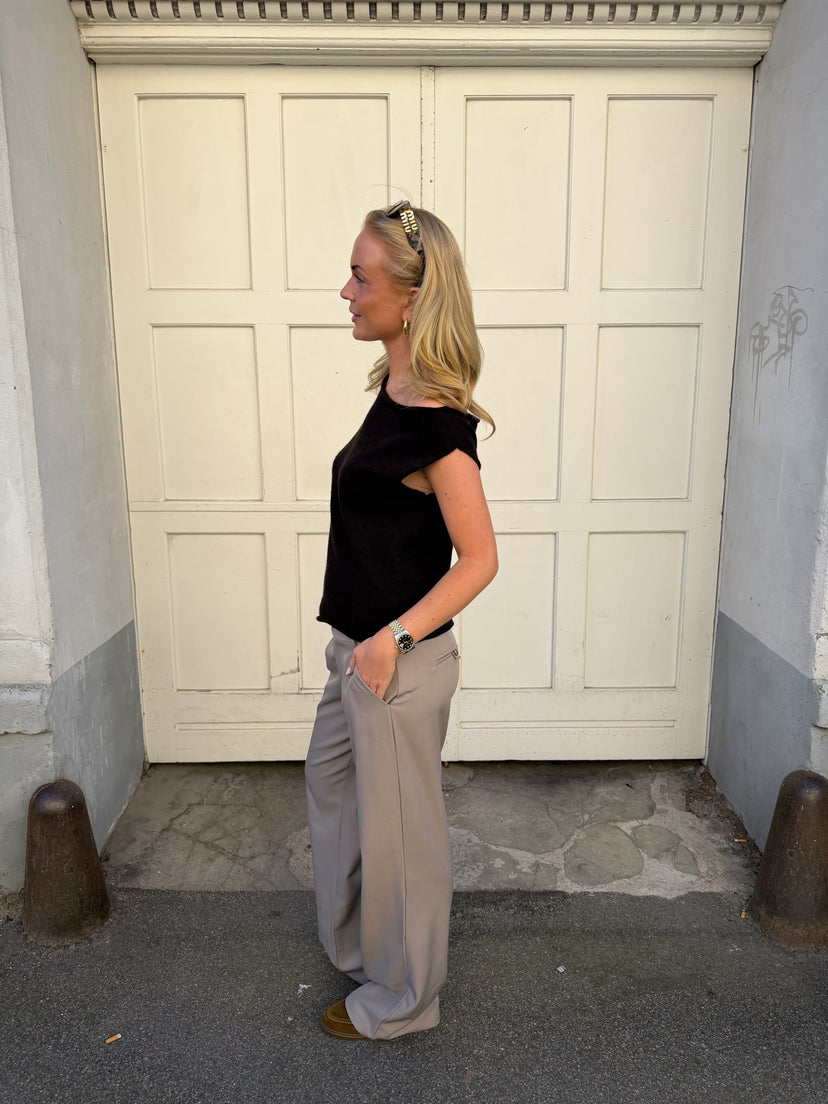 Nora Low Waist Pants - Light Grey