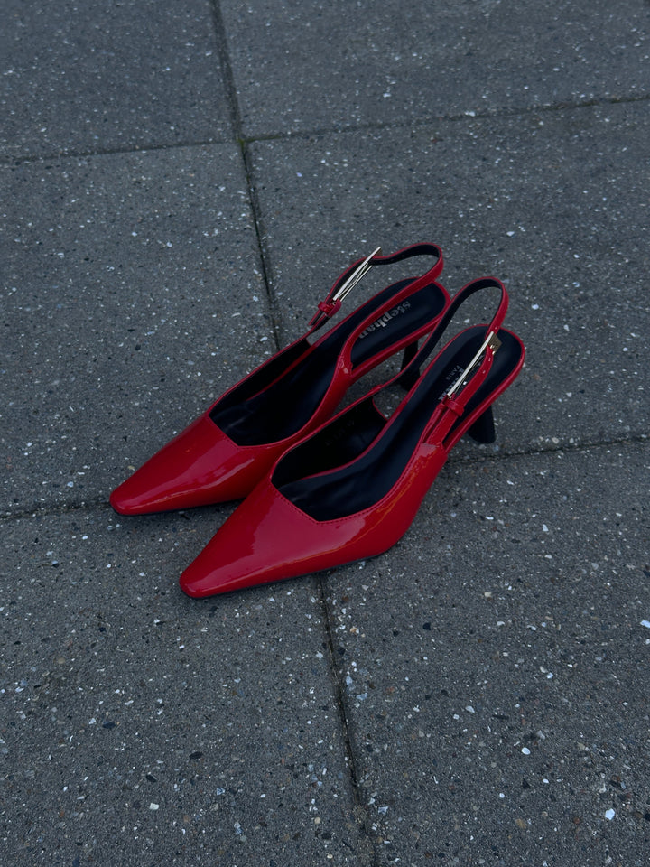 Aya Low Heel Pumps - Red