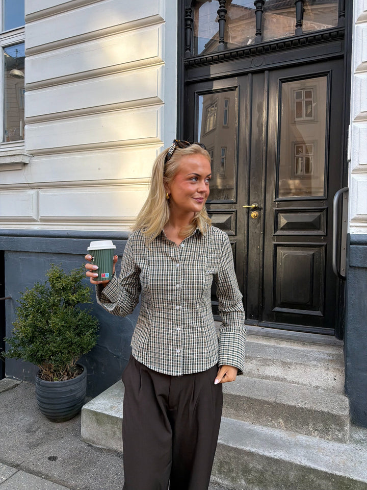 Georgina-vyötäröpusero – vihreäruudullinen