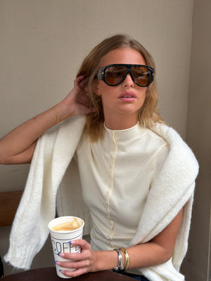 Juliet Chunky Sunglasses - Black/Yellow