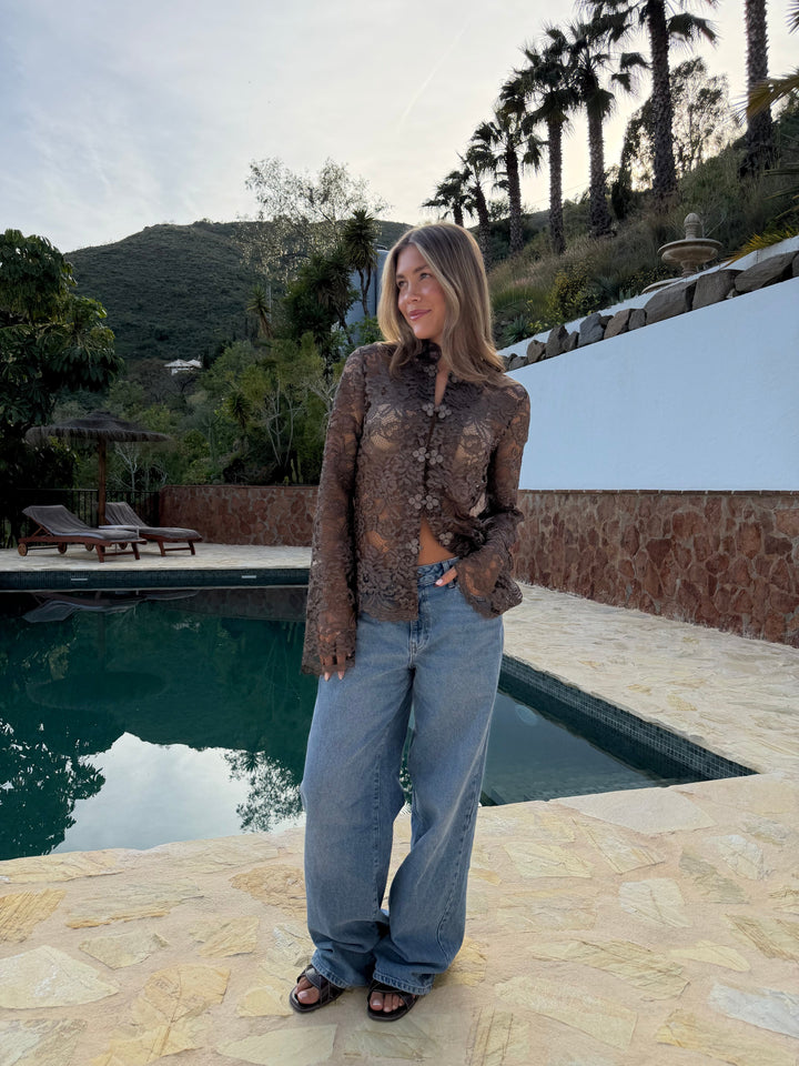 Jolene Lace Shirt - Army Green
