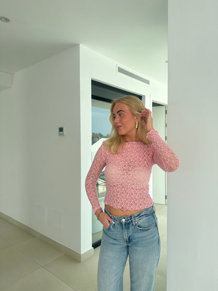 Sine Lace Shirt - Pink
