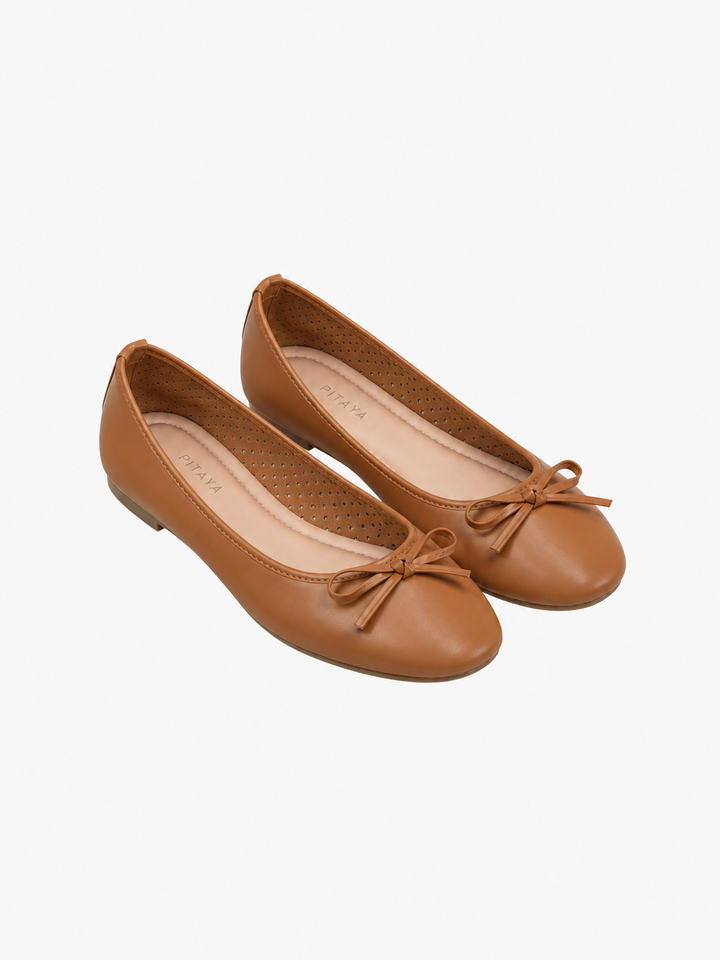 Dora Bow Ballerina - Camel