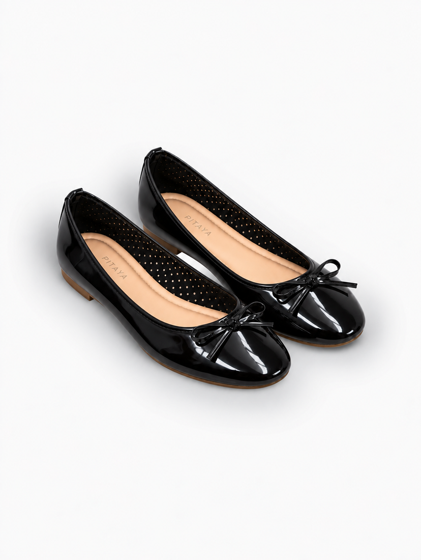 Dora Bow Ballerina - Shiny Dark Brown