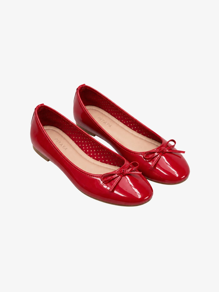Dora Bow Ballerina - Shiny Red