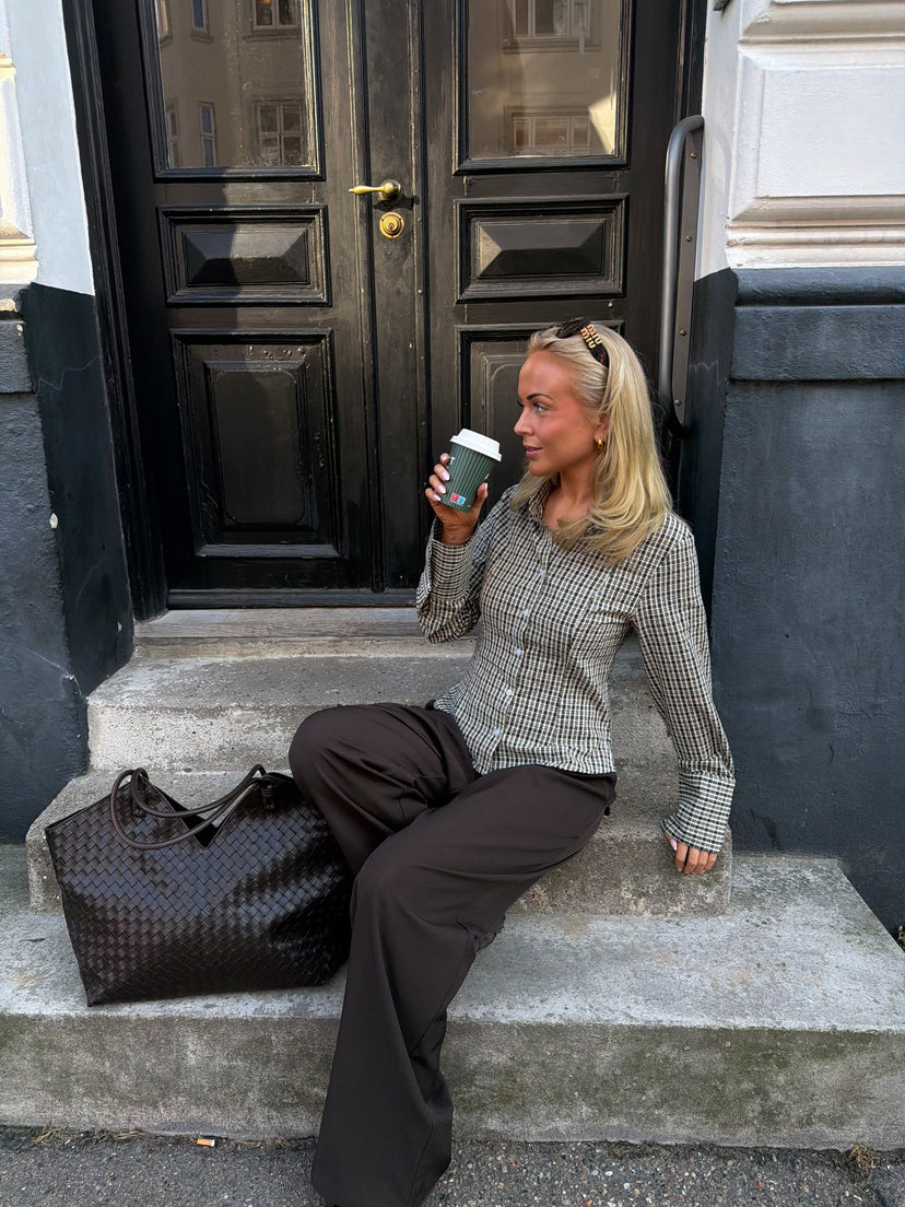 Georgina-vyötäröpusero – vihreäruudullinen