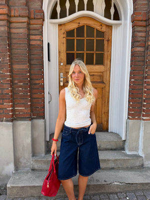 Lana Denim Belt Jorts - Navy Blue