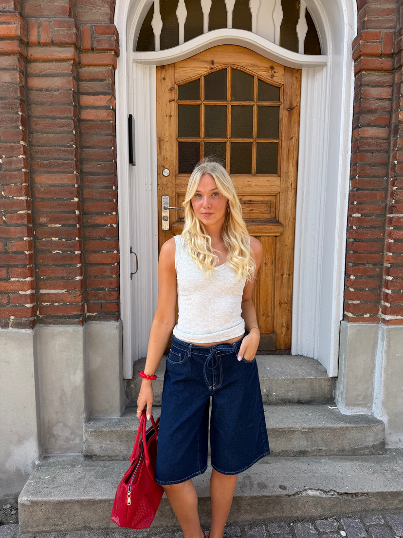 Lana Denim Belt Jorts - Navy Blue
