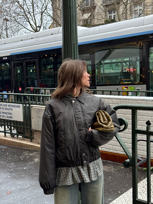 Silje Padded Bomber Jacket - Army Green