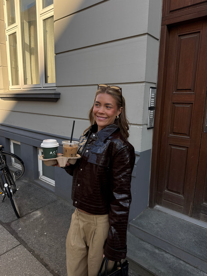 Nanna Snake Jacket - Chocolate Brown