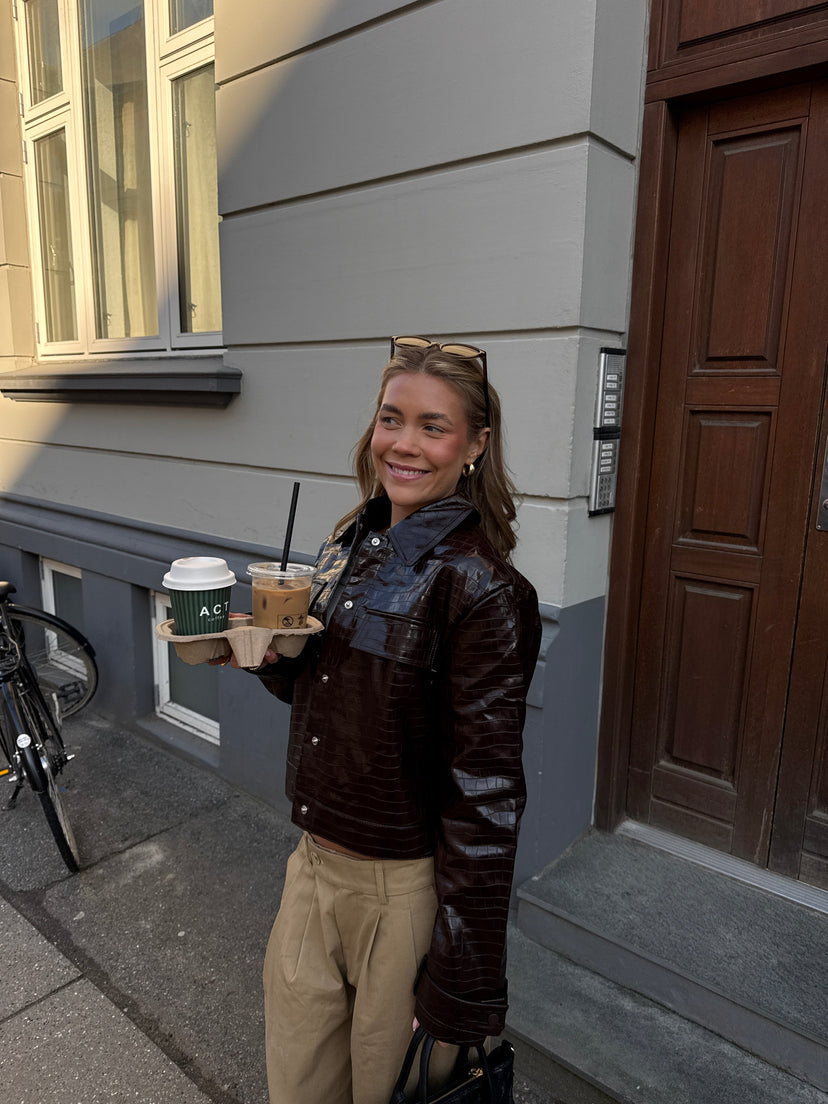 Nanna Snake Jacket - Chocolate Brown