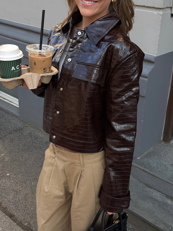 Nanna Snake Jacket - Chocolate Brown