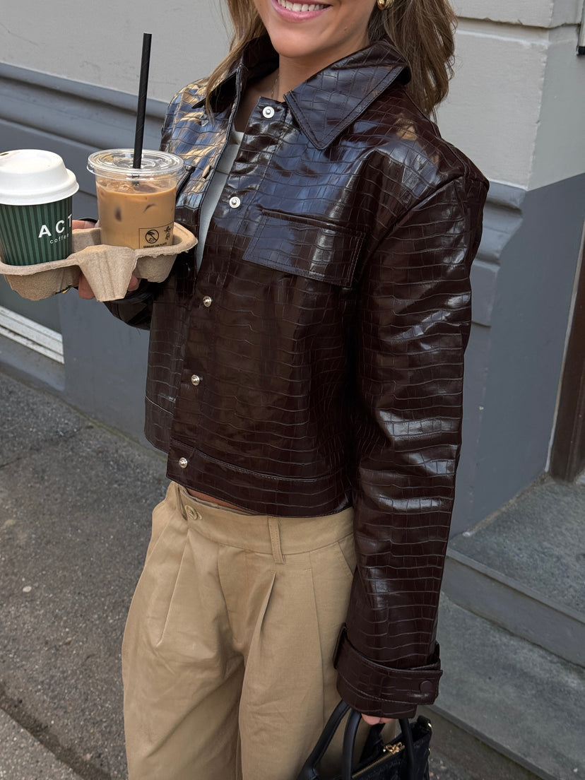 Nanna Snake Jacket - Chocolate Brown