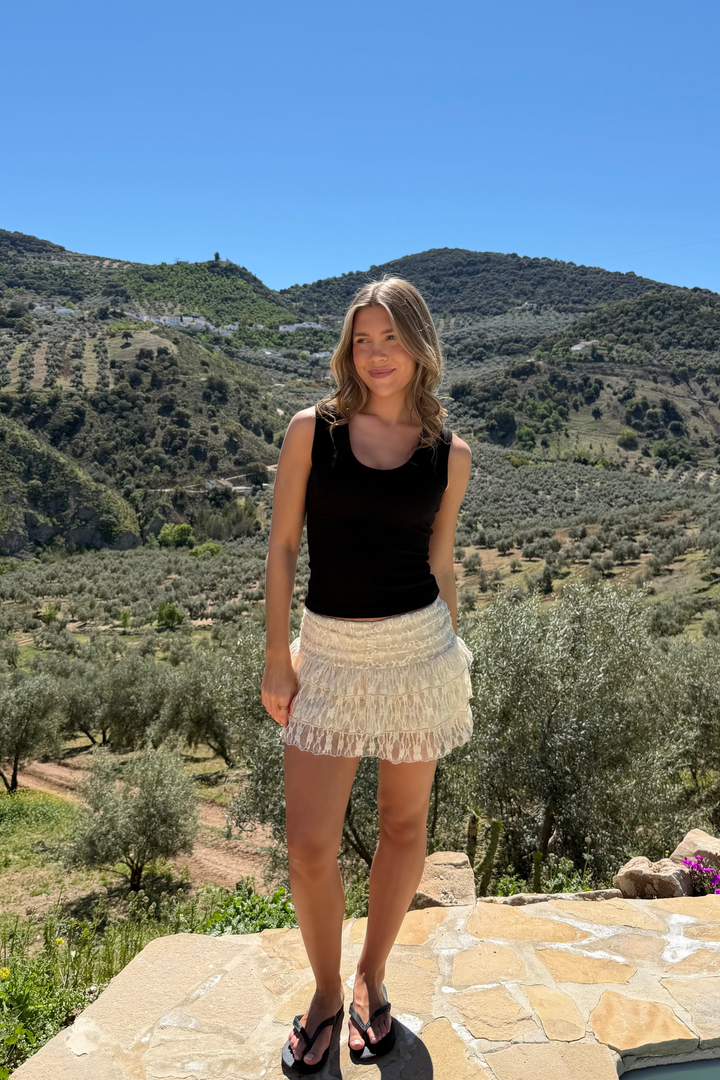 Lisa Lace Mini Skirt - Off White