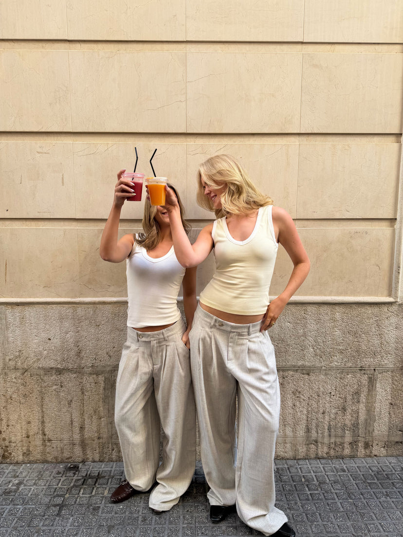 Nora-broek - Lichtgrijs gemêleerd