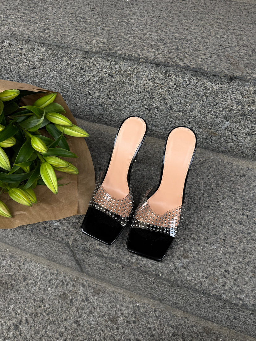 Evelina Studded Star Mule - Black