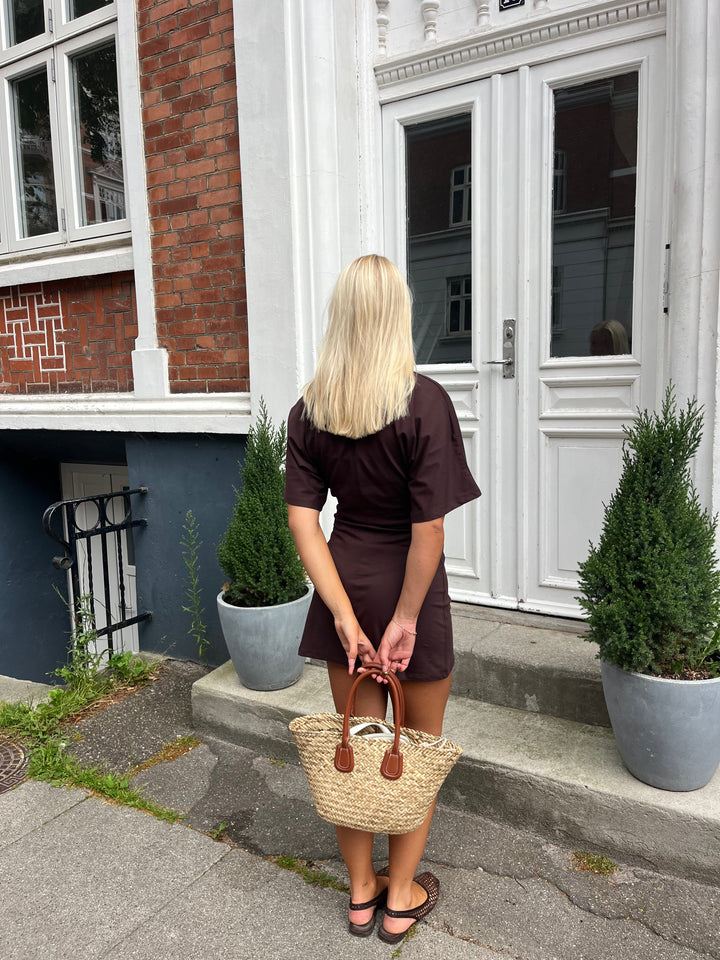 Klara Waisted Dress - Chocolate Brown