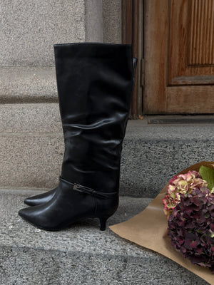 Naima Faux Leather Boots - Black