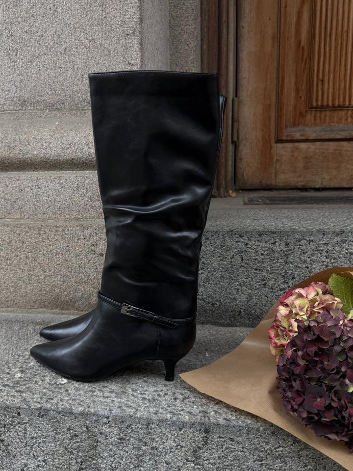 Naima Faux Leather Boots - Black