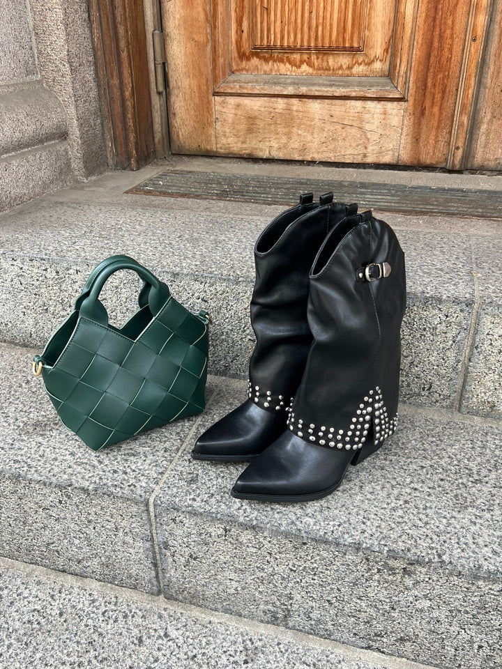 Riley Studded Boots – Black