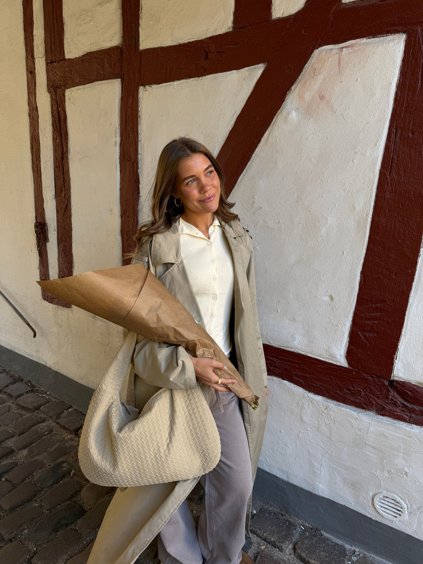 Charlotte tas van imitatie suède - beige