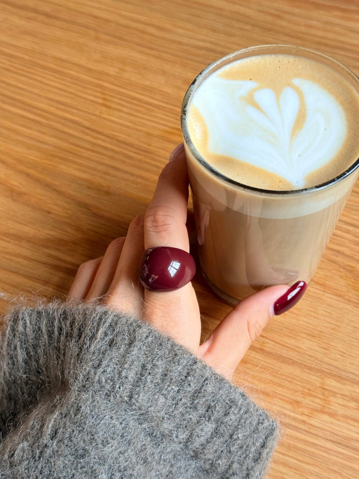 Lisa Round Chunky Ring - Burgundy