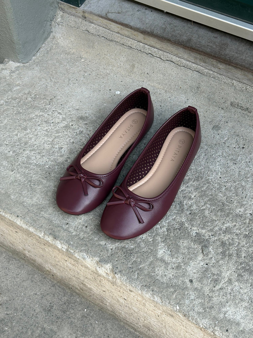 Dora Bow Ballerina - Plum