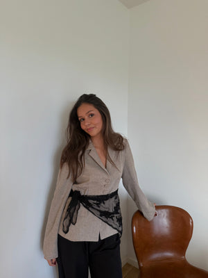 Aida kanten sjaal - zwart