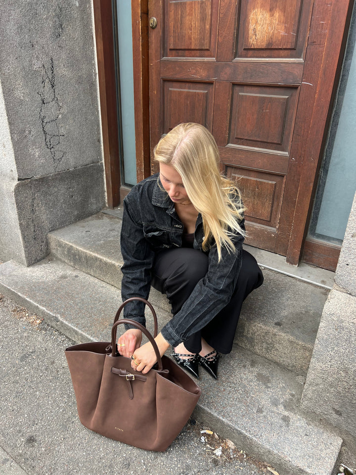 Olivia Belt Bag Faux Suede - Dark Brown