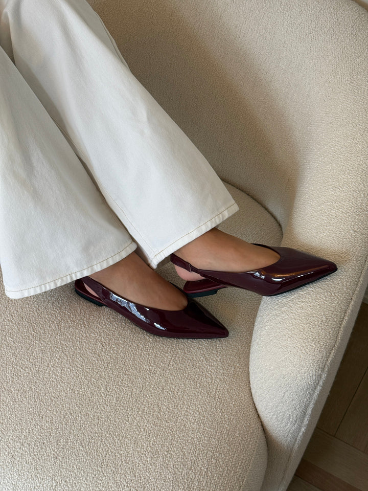 Patricia Slingback Ballerina - Shiny Plum