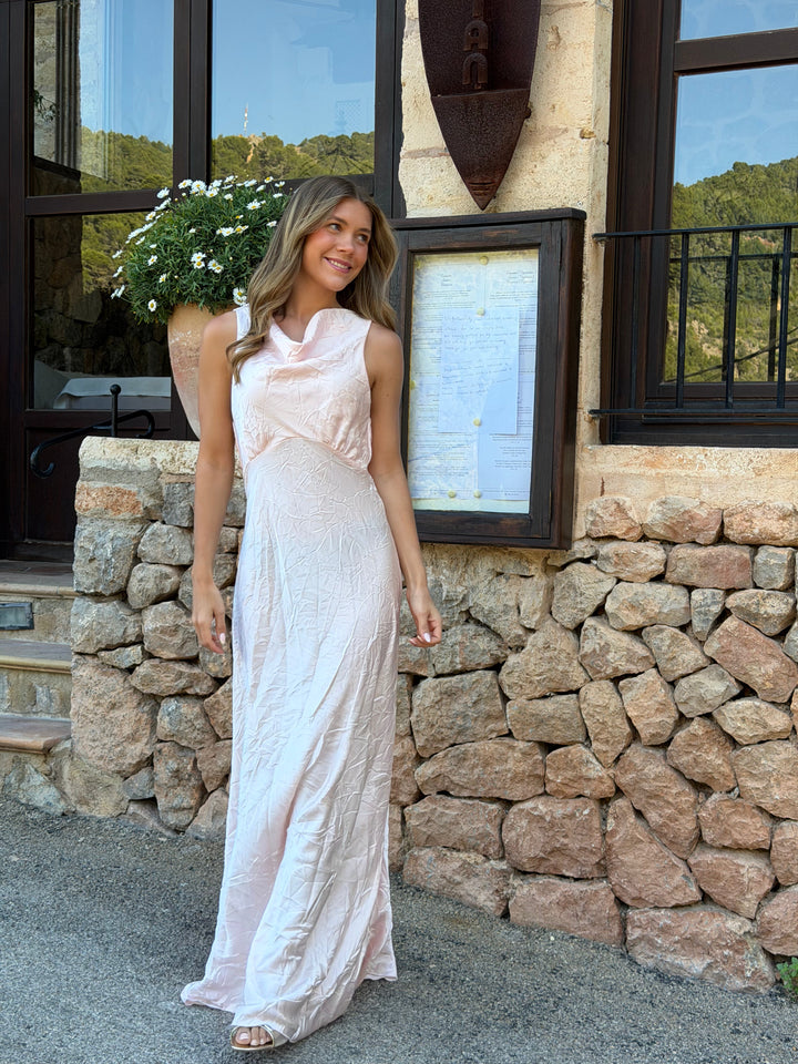 Rosa Waterfall Maxi Dress - Light Pink