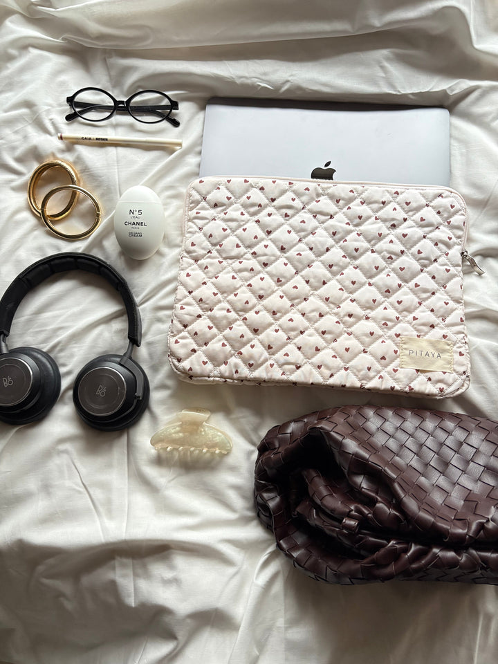 Emma Computer Sleeve - Taupe Heart