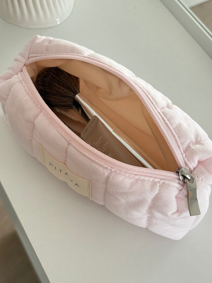 Small Triangle Makeup Bag - Light Pink