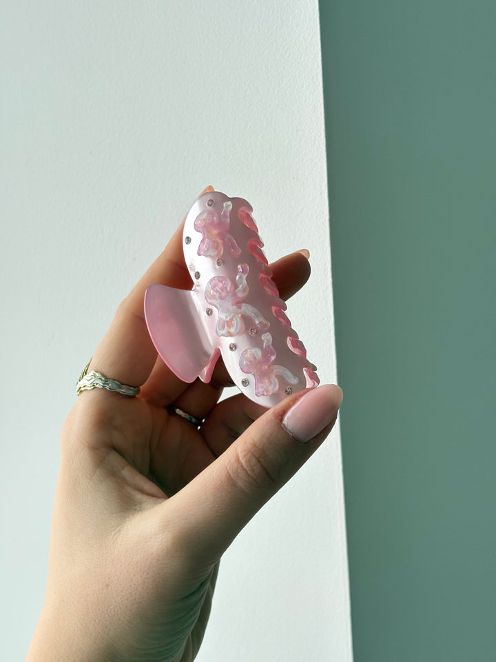 Rosa Bow Hairclip - Light Pink