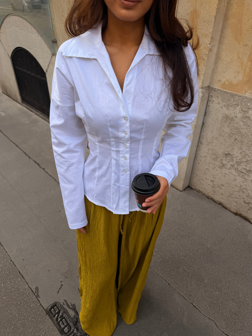 Josie Waisted Shirt - White