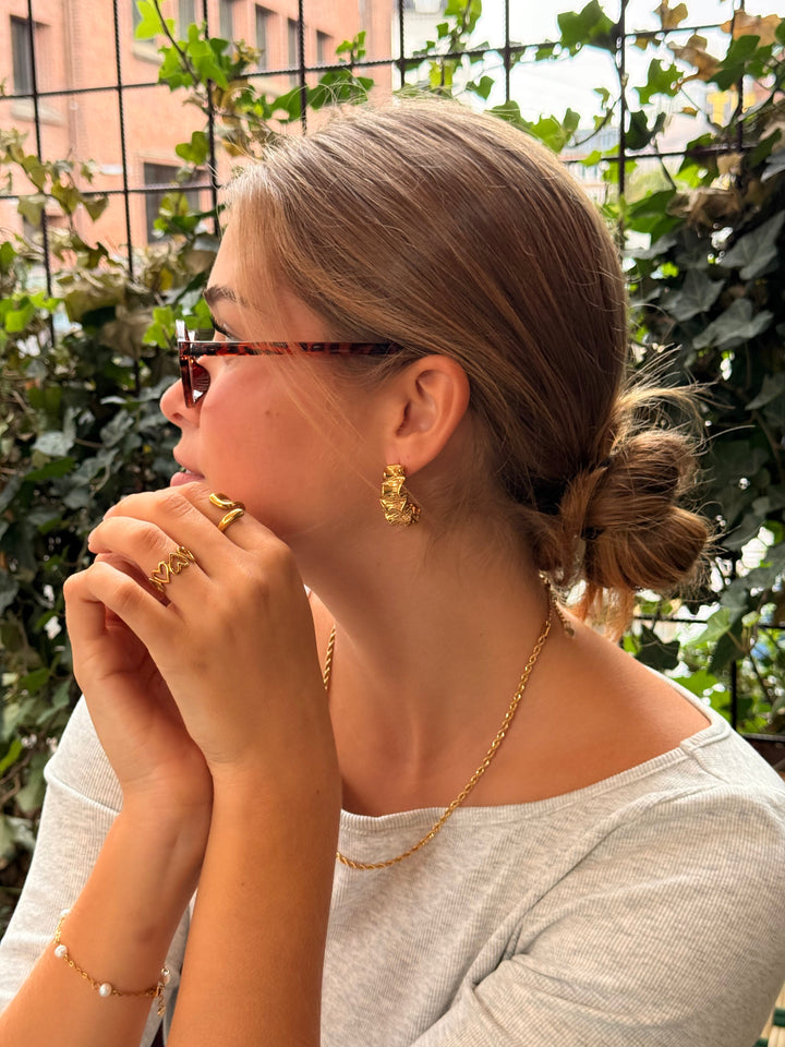 Freya Mushroom Earrings - Gold