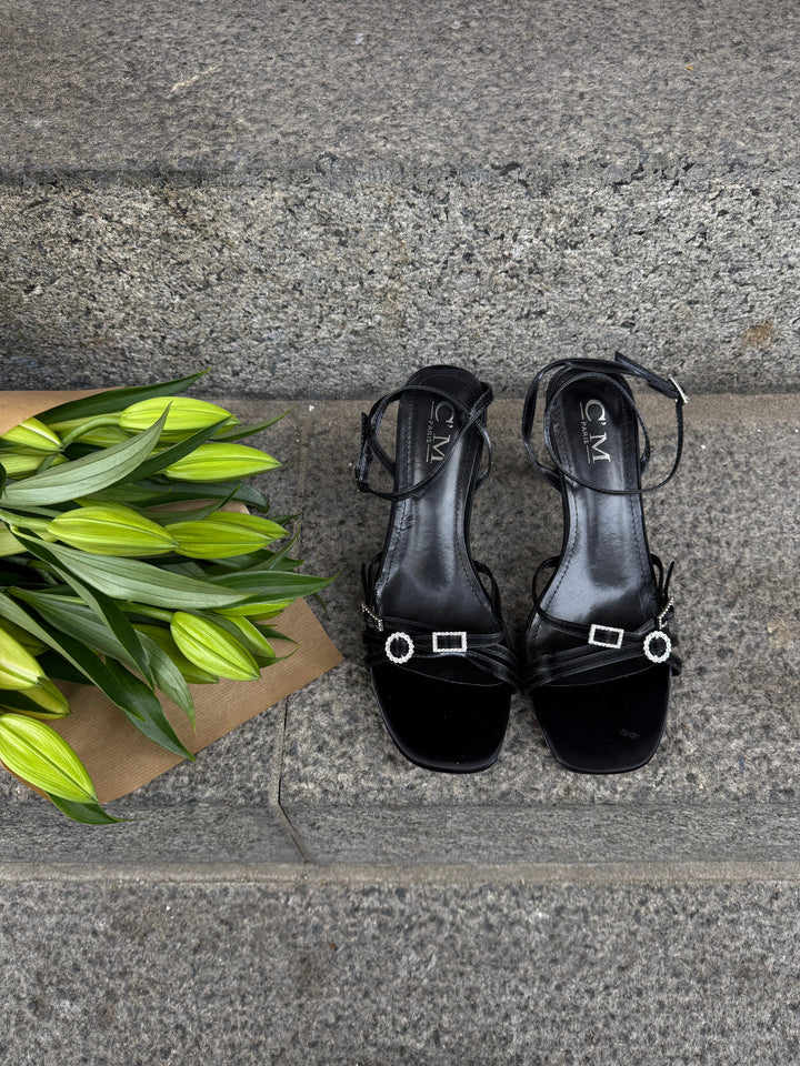 Merle Rhinestone Heel - Black