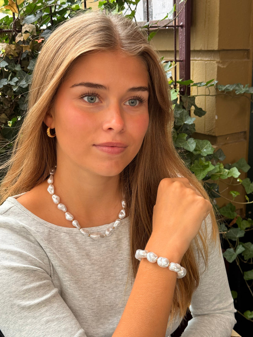 Elsa Pearl Necklace - Gold Plated