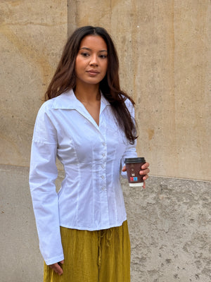 Josie Waisted Shirt - White