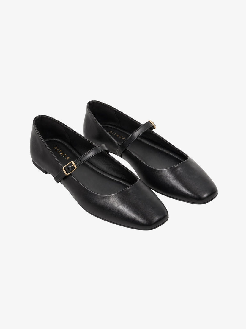 Mary Jane Strap Ballerina - Black