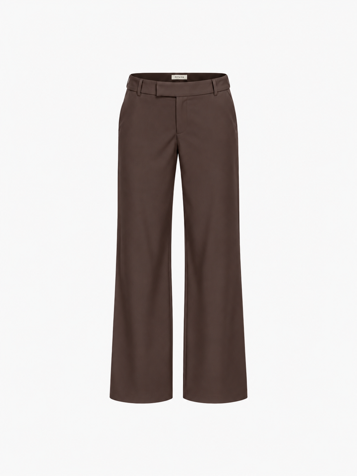 Nora Low Waist Pants - Dark Brown