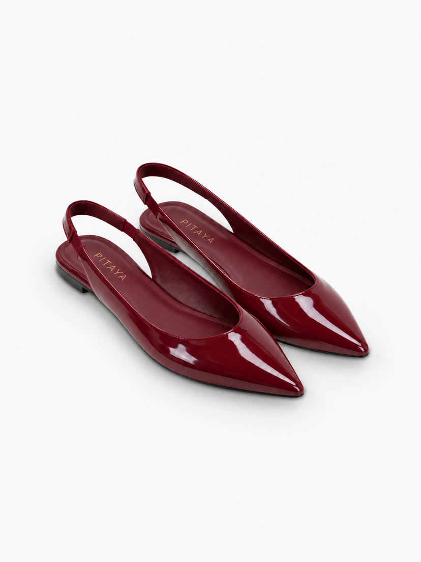 Patricia Slingback Ballerina - Shiny Plum