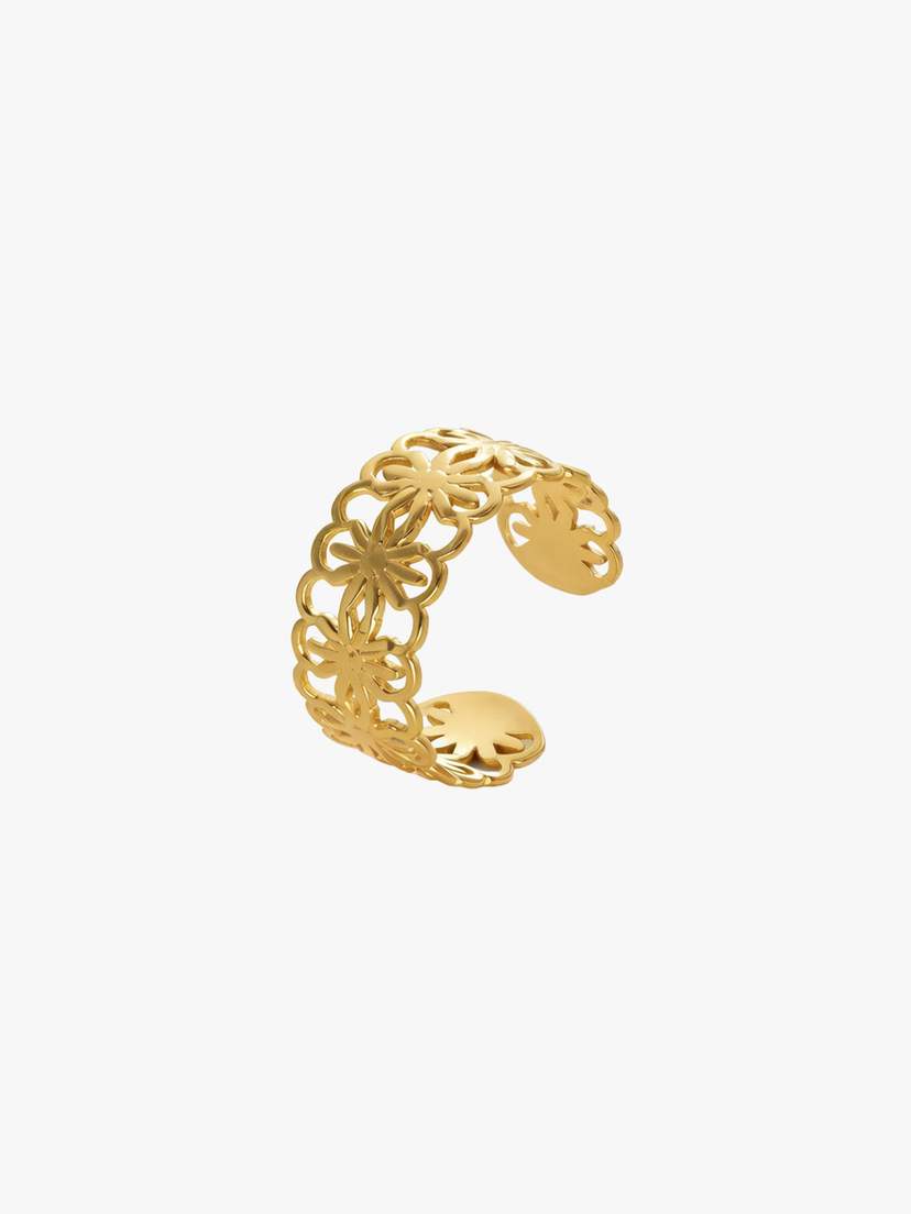 Grace Flower Ring - Gold Plated