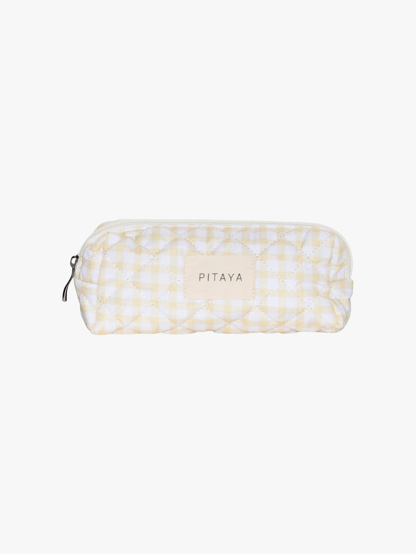 Small Makeup Bag - Yellow Check