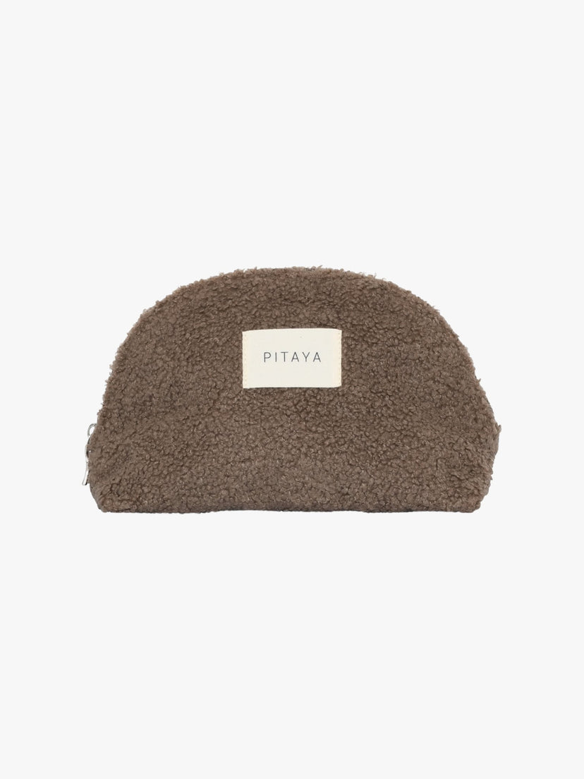 Teddy Makeup Bag Medium - Dark Brown