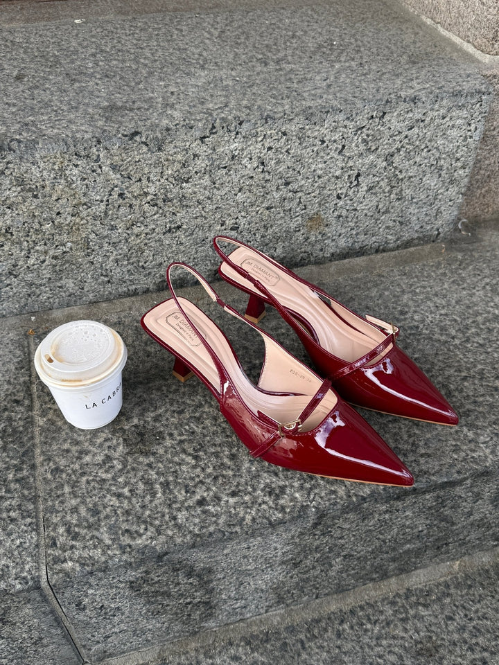 Celine Slingback - Burgundy