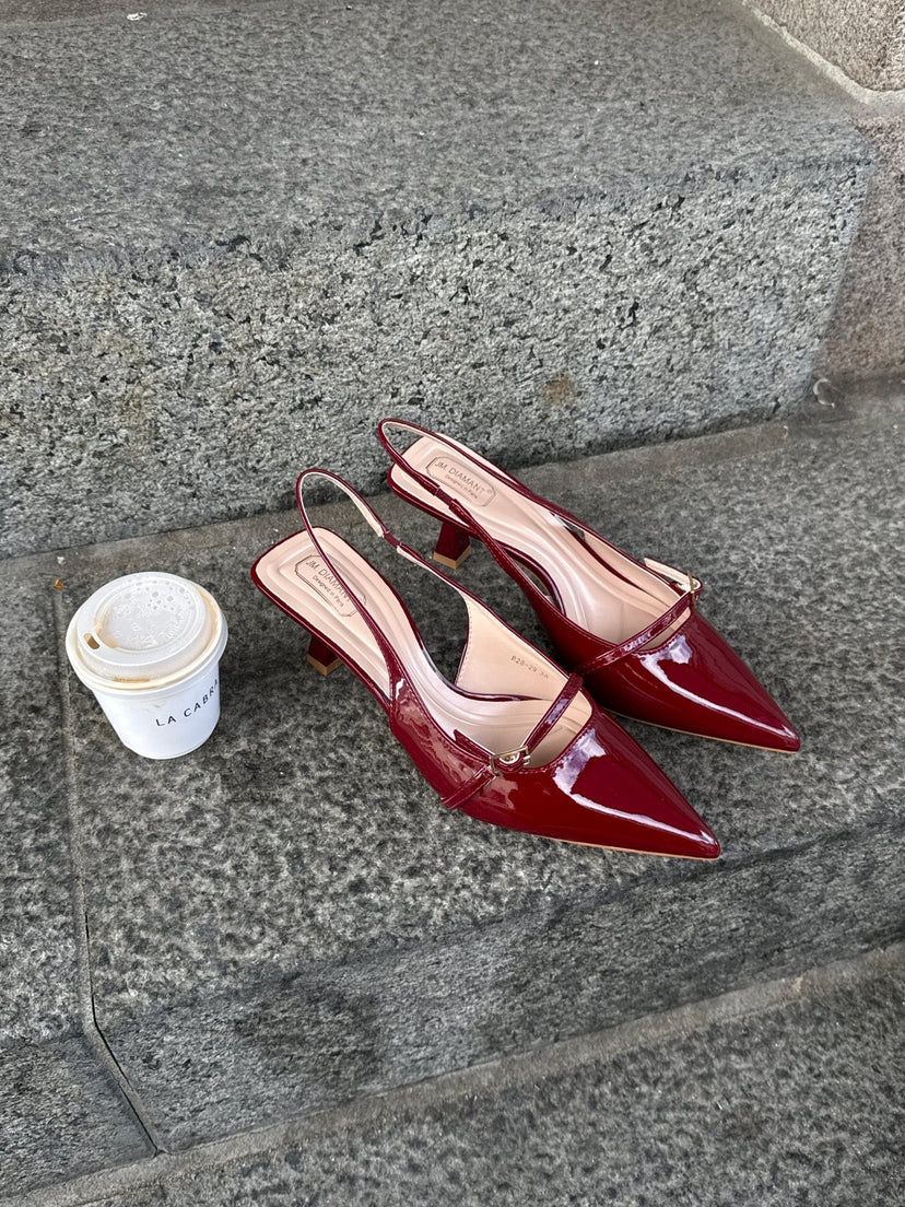 Celine Slingback - Burgundy